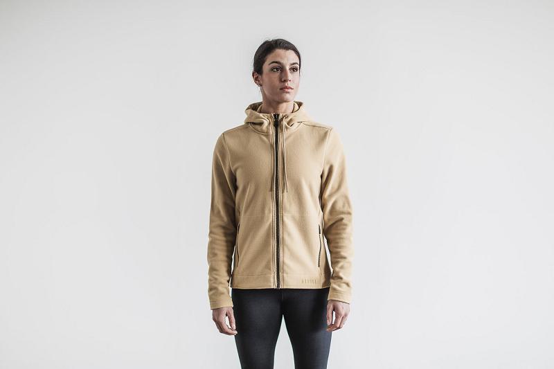 Women's Nobull WoArctic Zip-Up Hoodie Khaki | SG F3141D